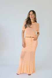 Luxe Crochet Short Sleeve in Melon