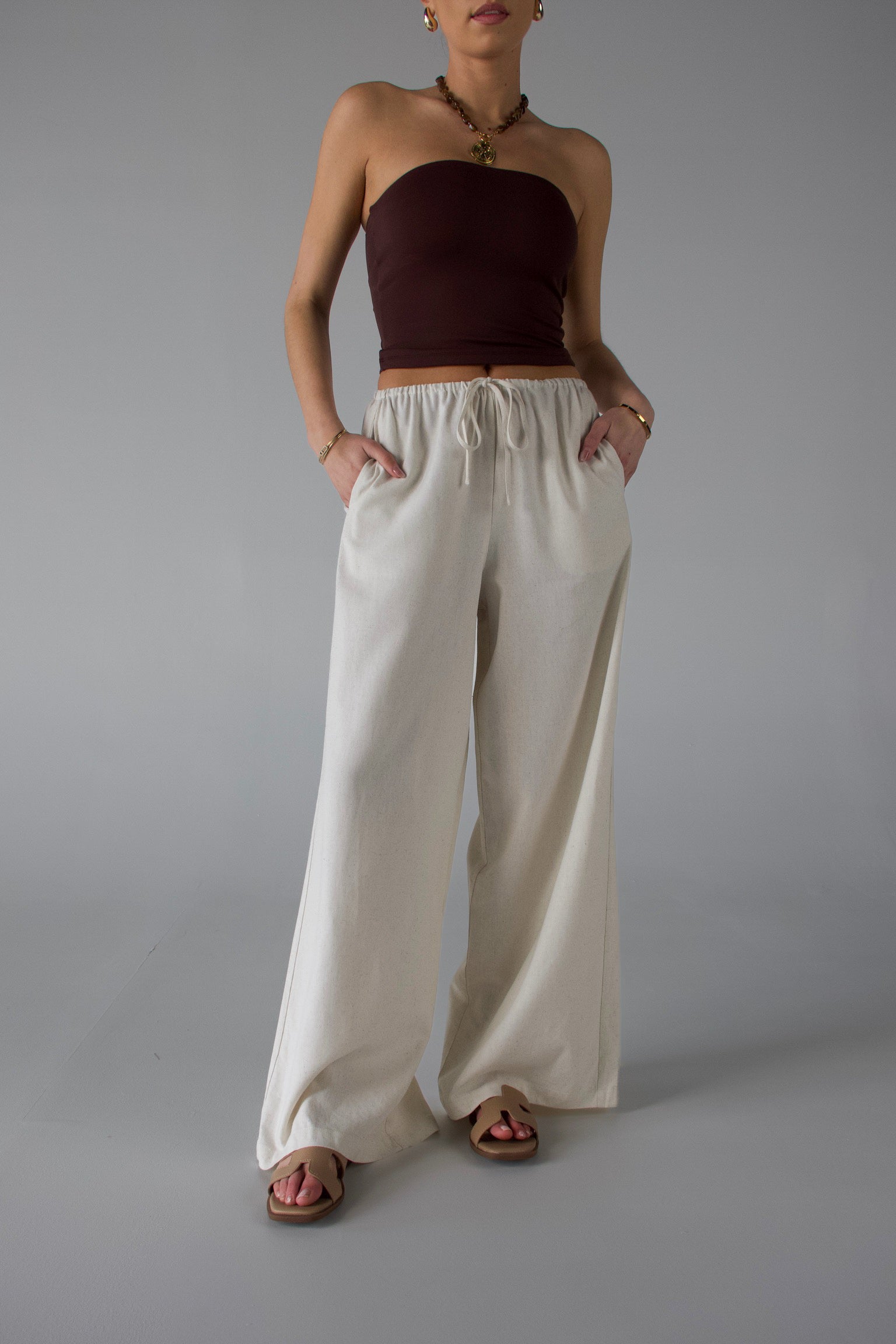 Nylee Seamless Tube Top in Brown