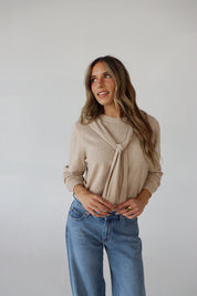 Tied Up Beige Sweater