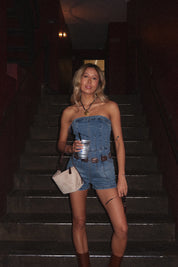 Bonnie Strapless Denim Romper