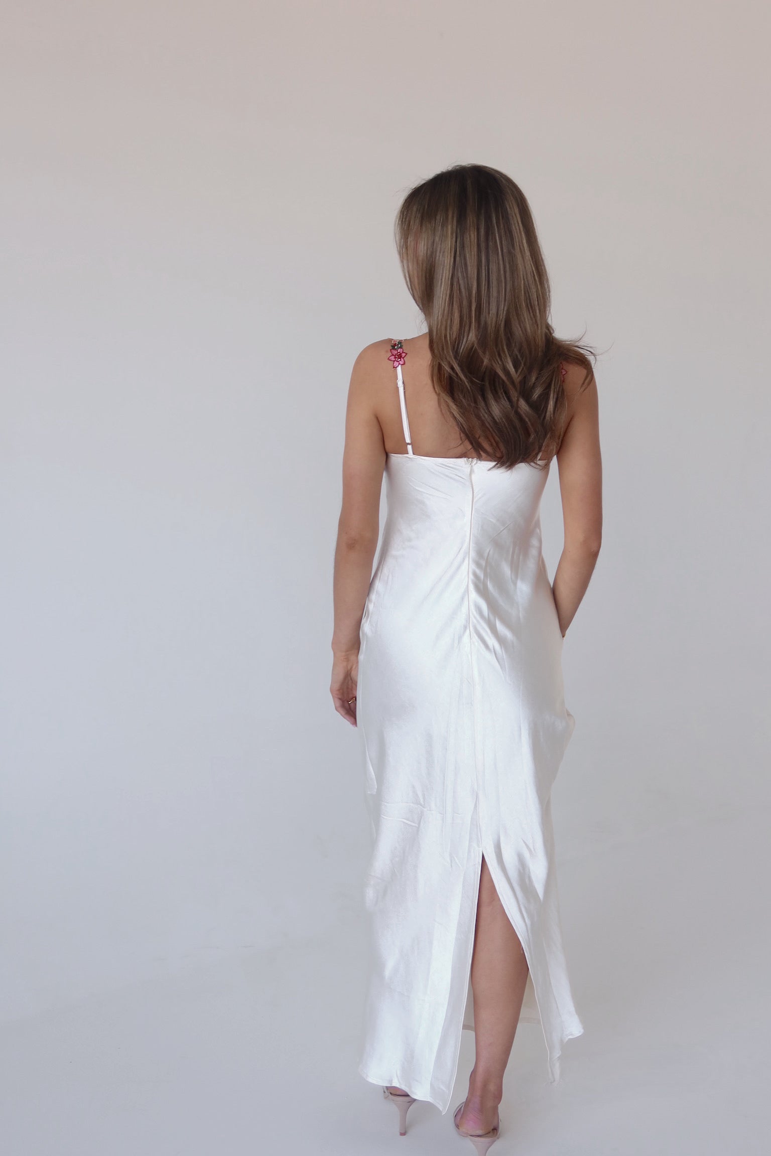 oyster silk dress Issa Oyster Slip Dress in Silk Satin