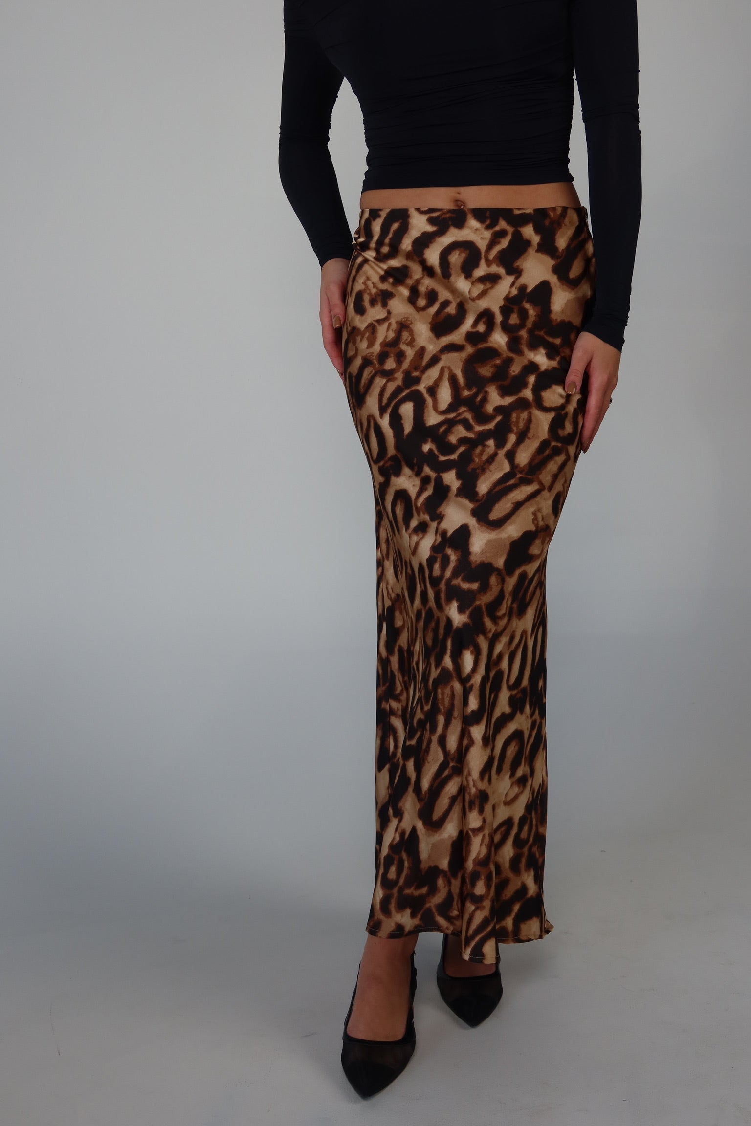 Leopard Print Maxi Skirt