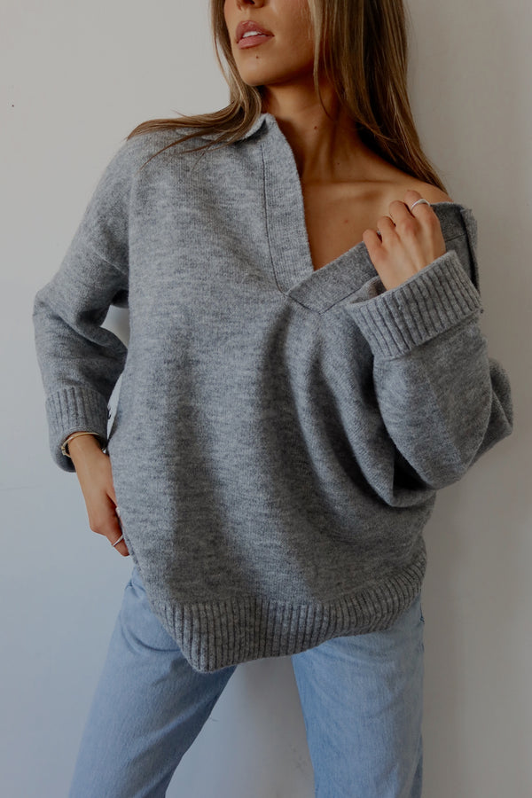Fynn Grey Oversized Sweater