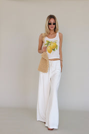 Fresh Lemoncello Rib Tank In White
