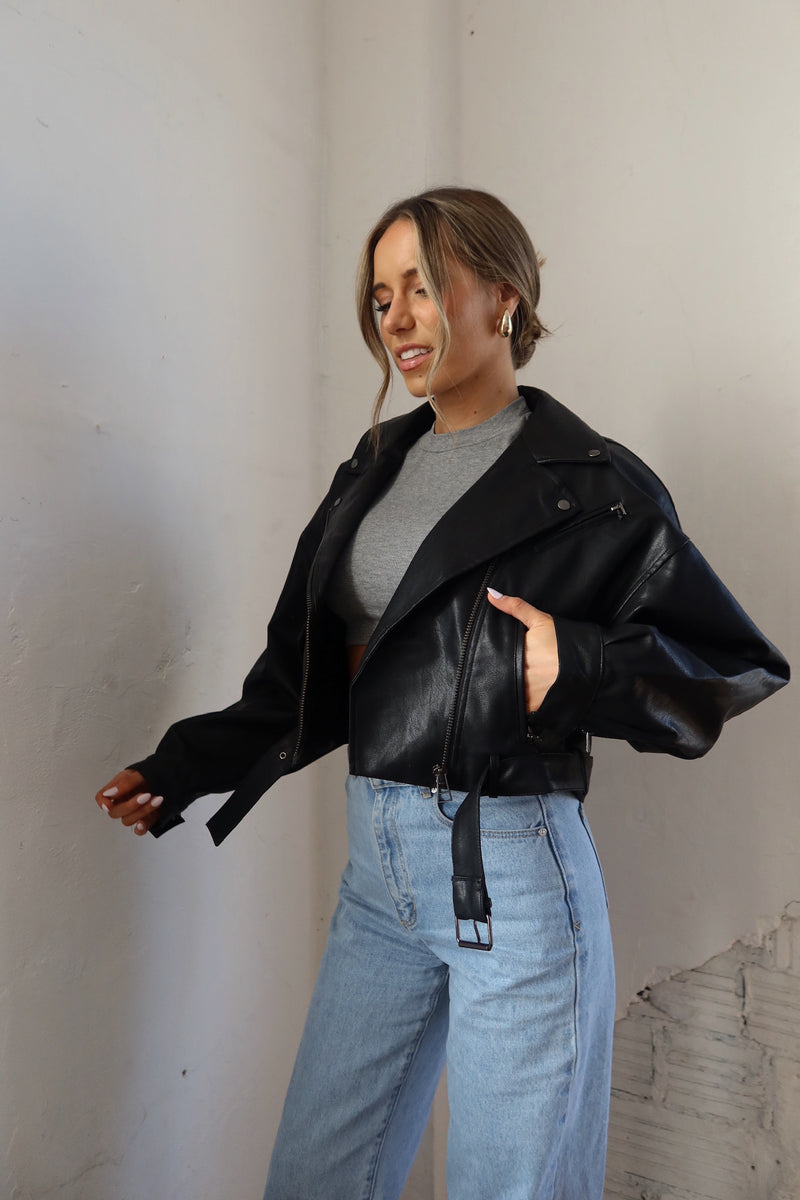 RESTOCKED : Zayna Leather Moto Jacket