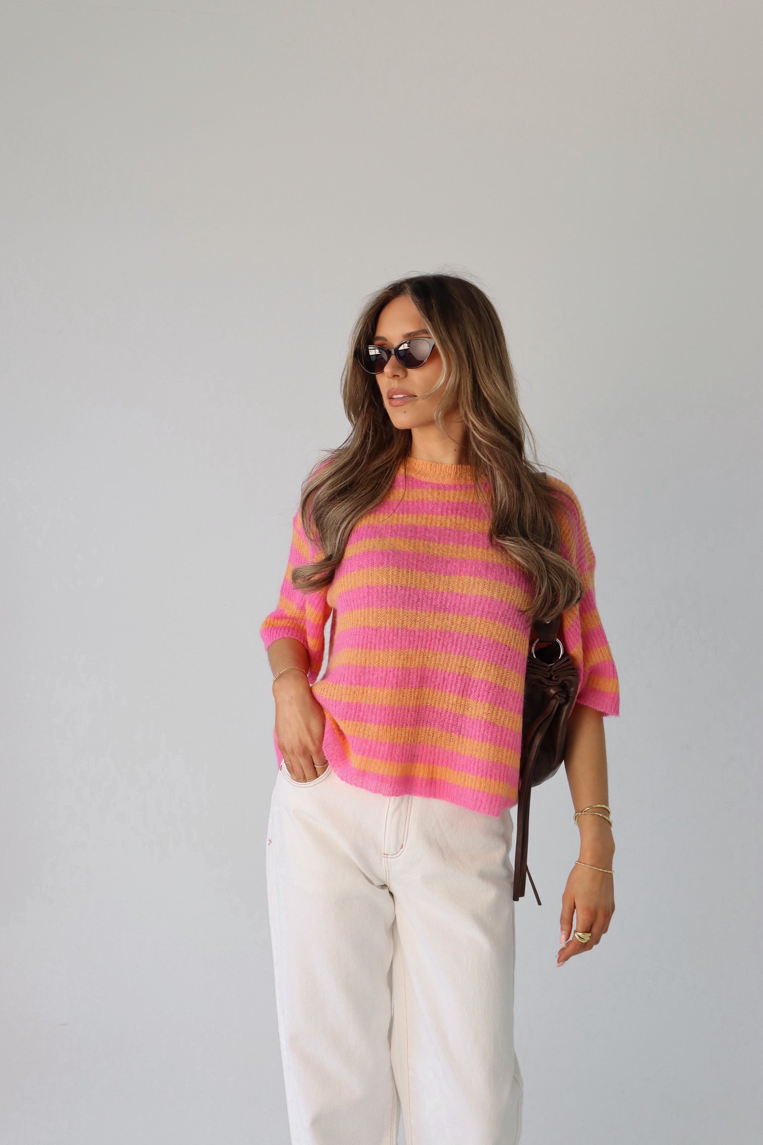 Tessa Striped Knit Short Sleeve