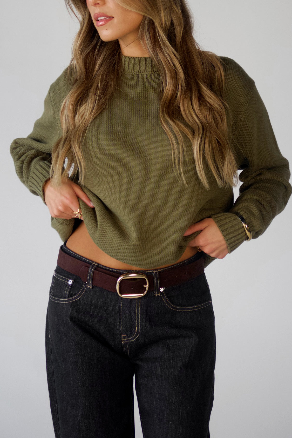 Lenny Relaxed Sweater in Vintage Olive