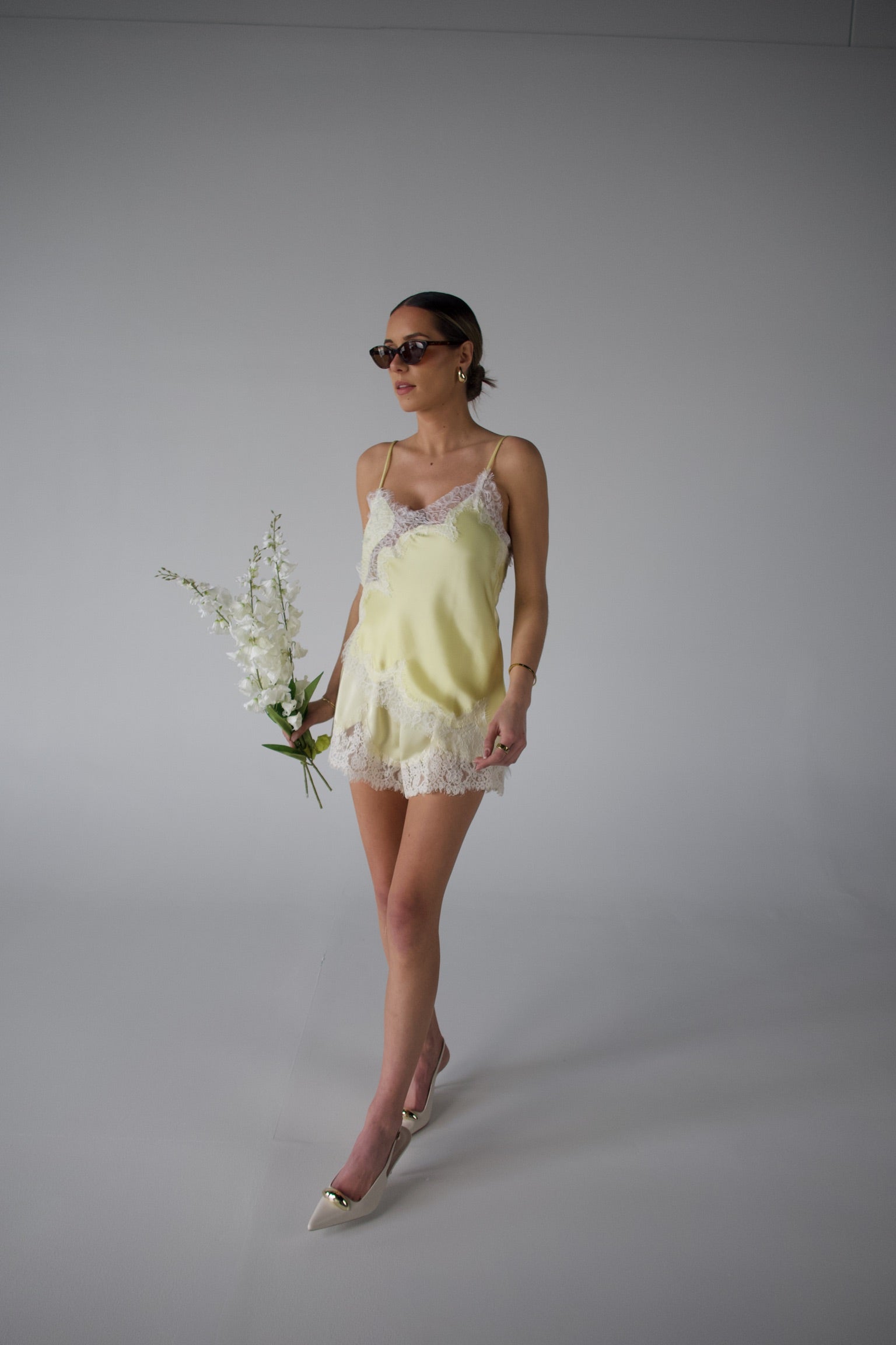 Bella Yellow Satin Camisole