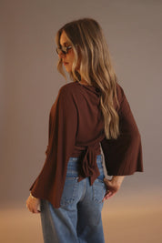 Emme Back-Tie Dolman Sleeve Top