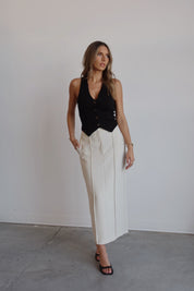 Tailored Maxi Skirt in Beige