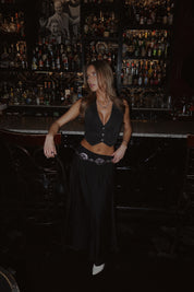 Austin Black Denim Vest
