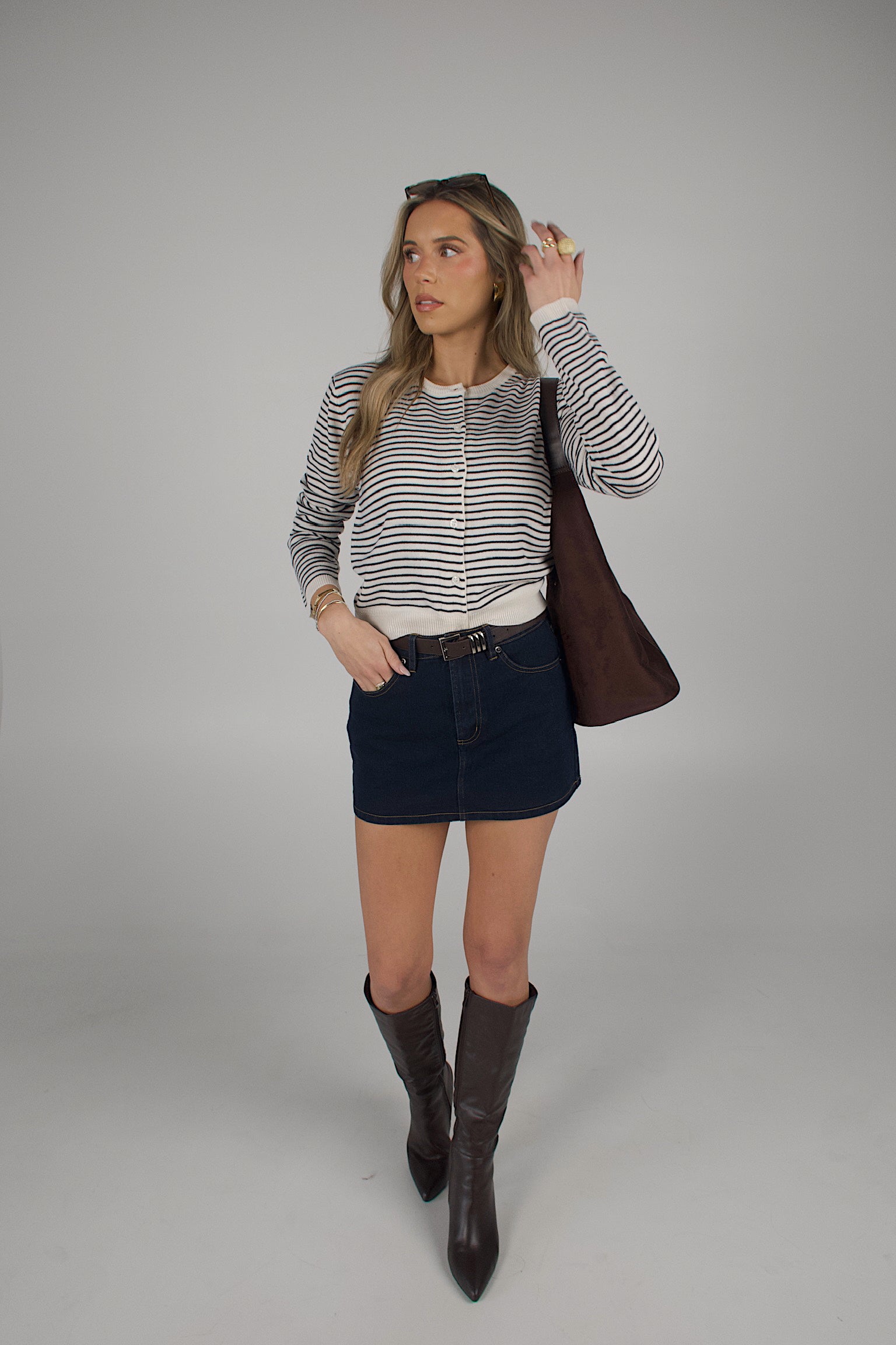 Monroe Striped Cardigan Top