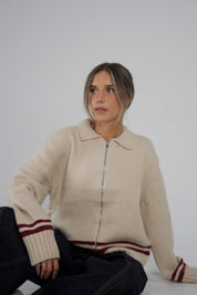 8 Varsity Zip Up Cardigan