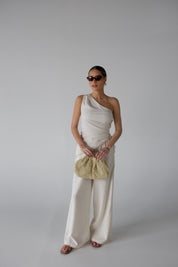 Inez Linen One Shoulder Top