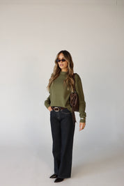Lenny Relaxed Sweater in Vintage Olive