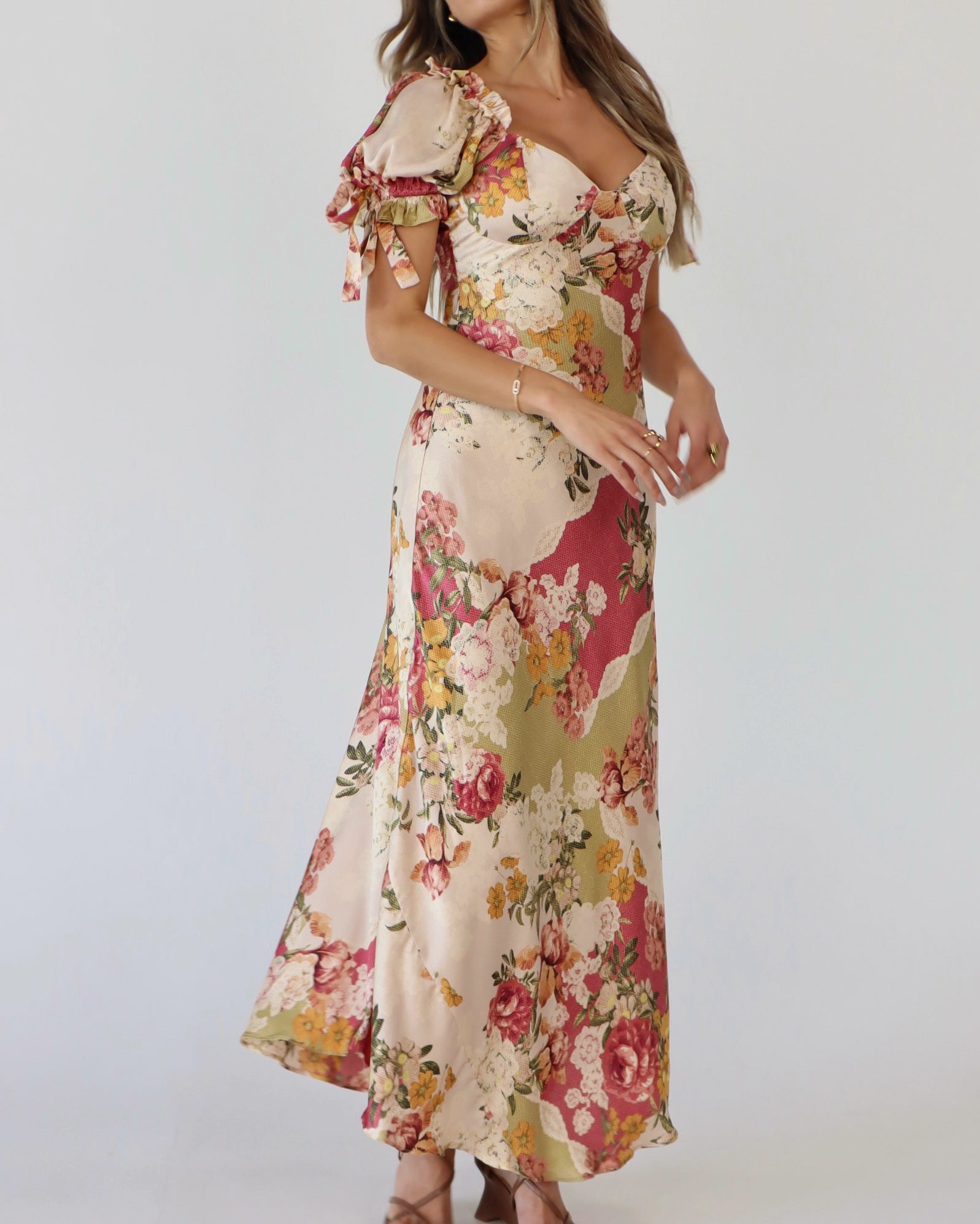 Paloma Patchwork Floral Maxi Dress