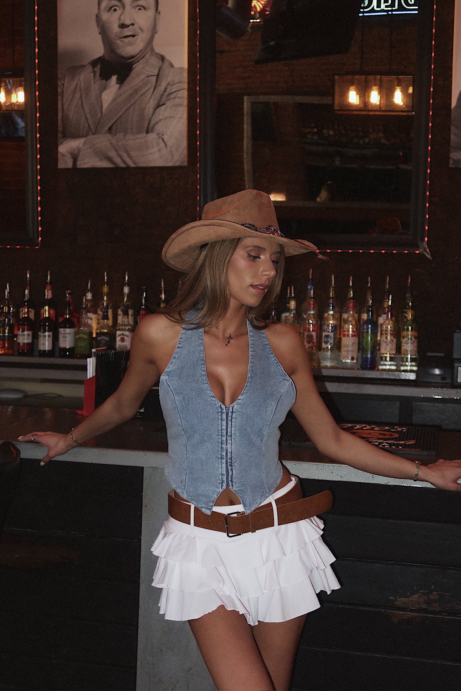 Cassidy Belted Tiered Skort