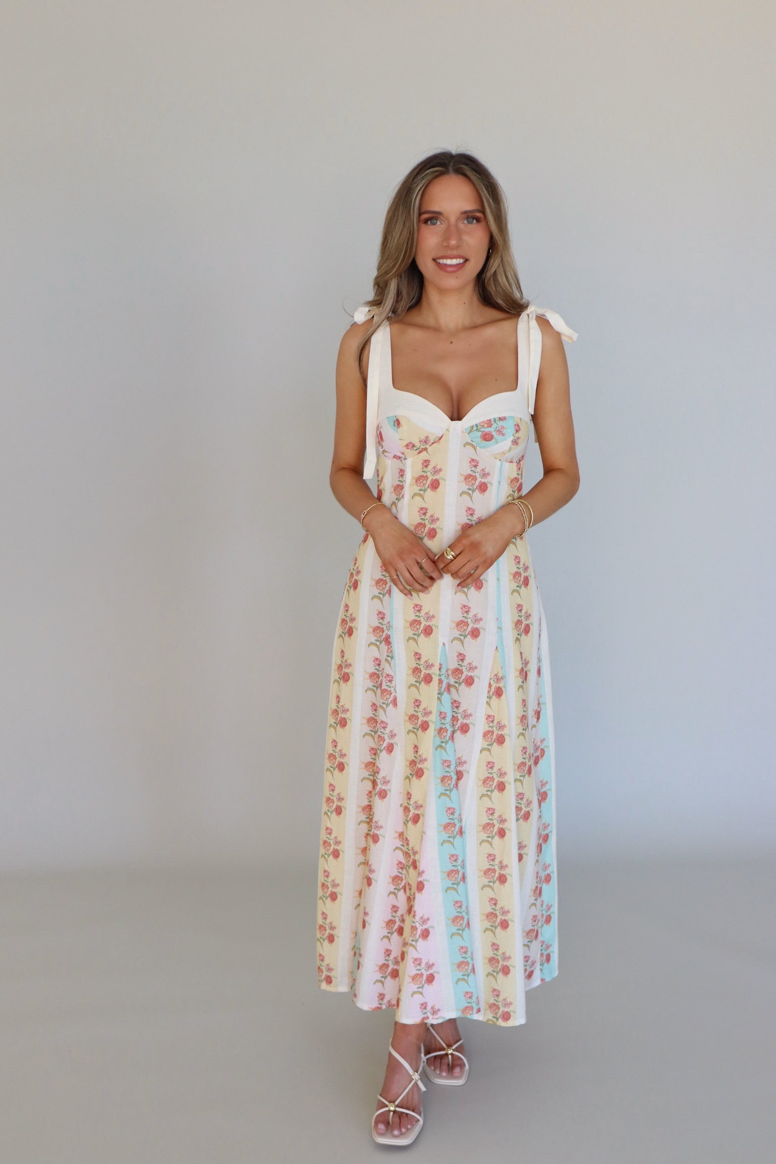 Piper linen Floral Midi Dress