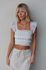 Gabrielle Smocked Cropped Top