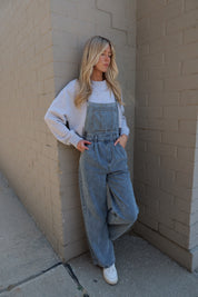 Denim Halter Tie Overalls