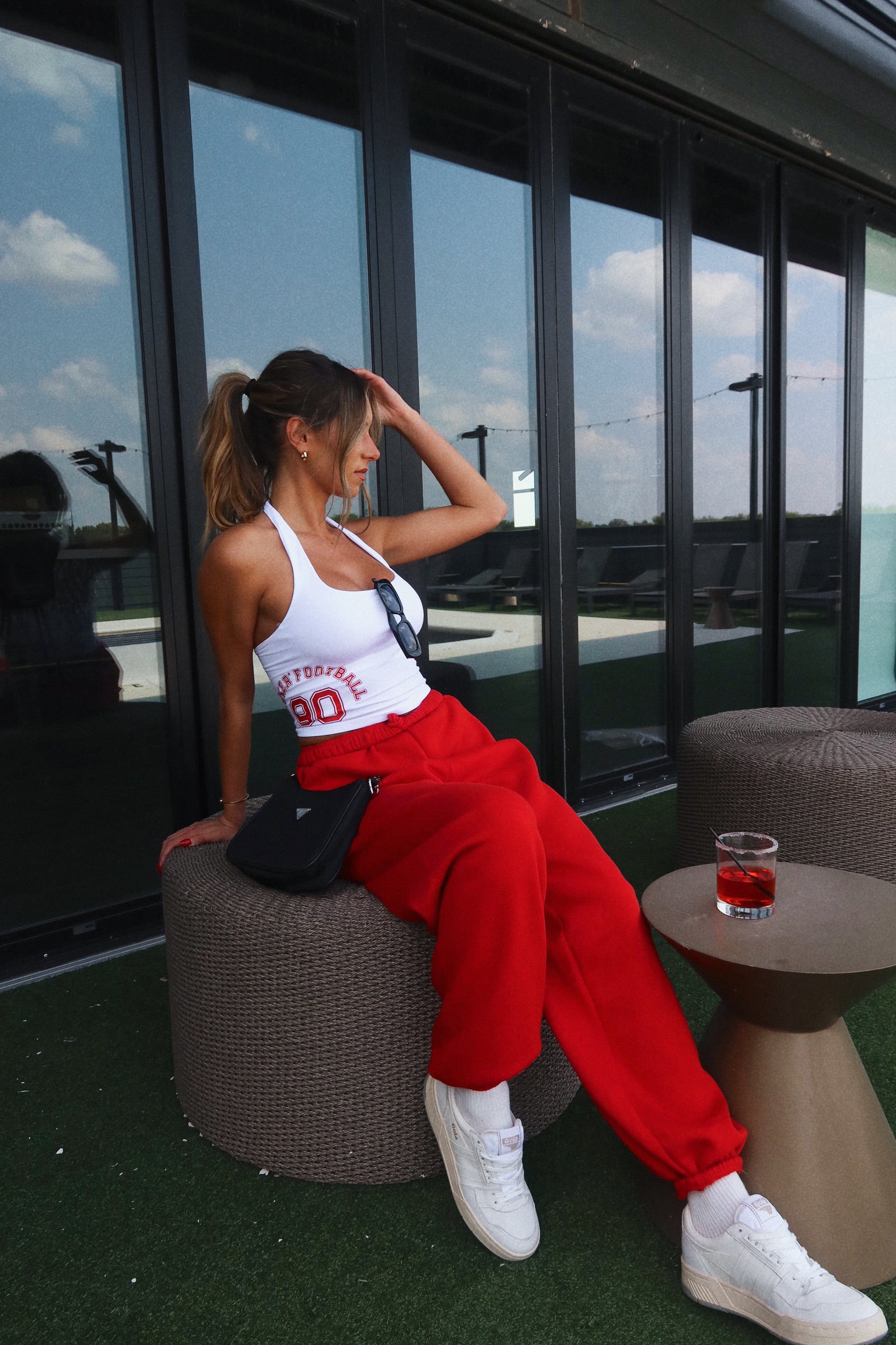 Nebraska Football Halter Top in White