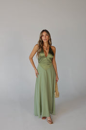 Giada Contrast Maxi Dress in Olive