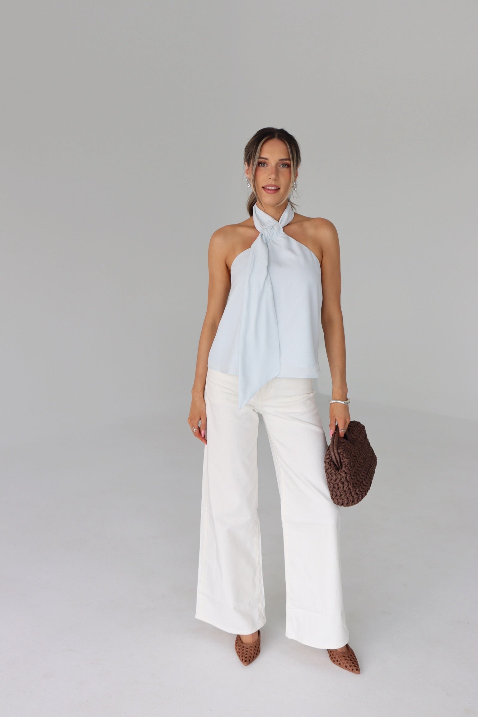 Veia Ice Blue Halter Top
