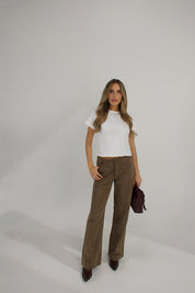 Nia Drawstring Jean In Brown