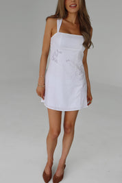Charlotte Bloom White Mini Dress