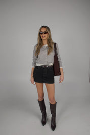Jamison Denim Mini Skirt In Dark Wash