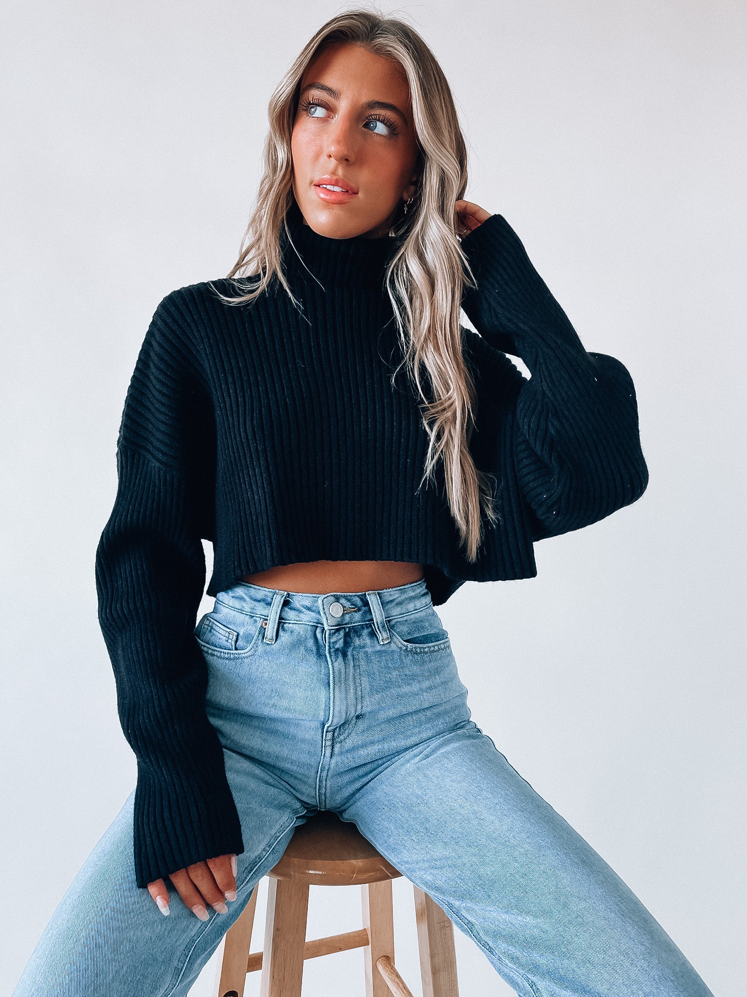 Luna Crop Turtleneck Sweater