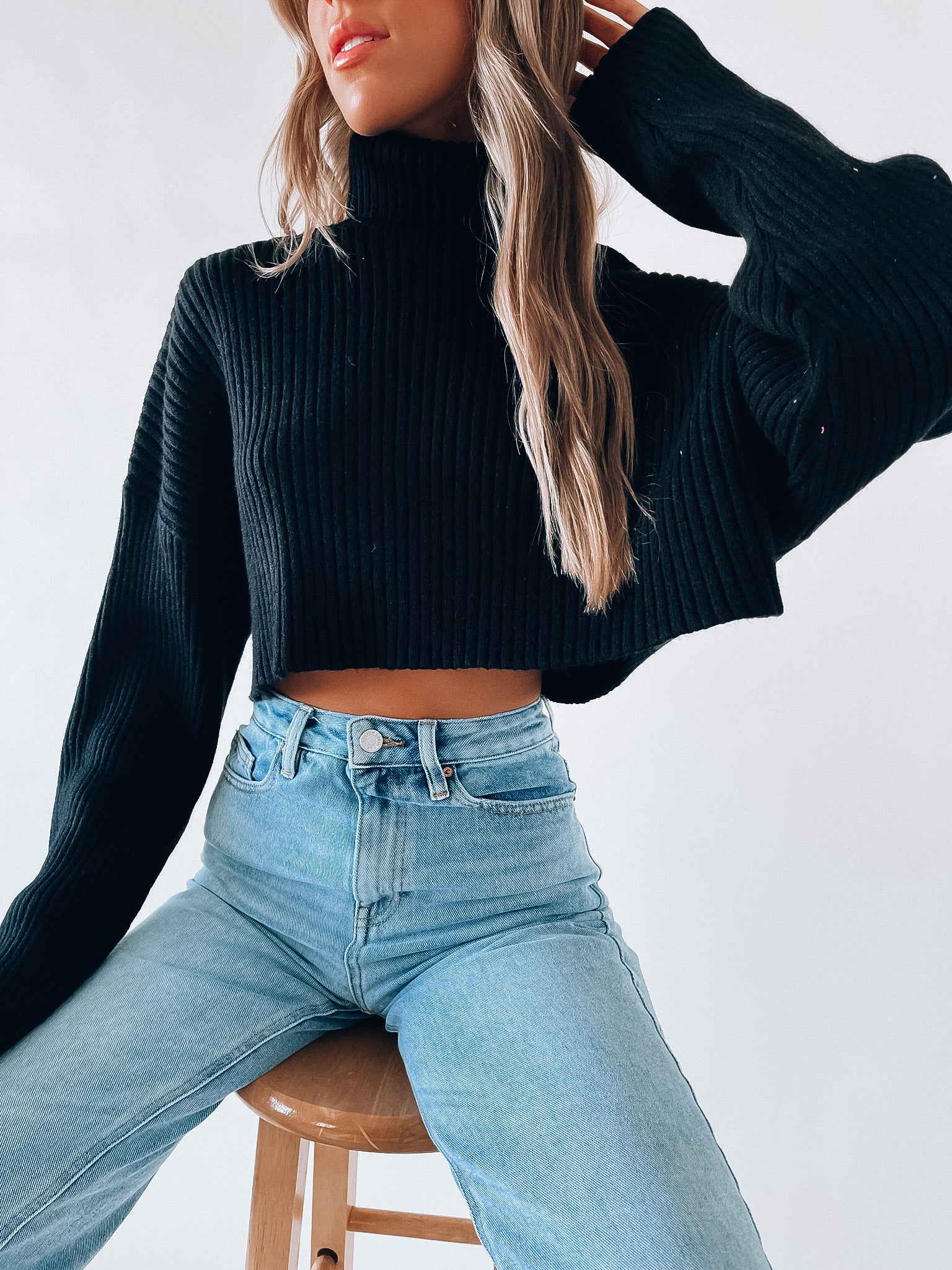 Luna Crop Turtleneck Sweater