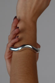 Irregular Metal Cuff Bracelet In Silver