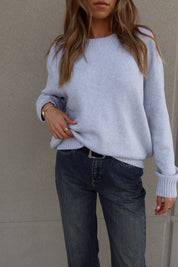 Lenny Grey Cotton Relaxed Sweater