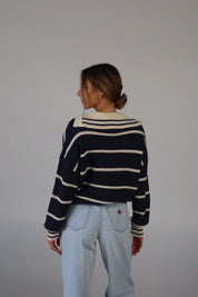 Nautical Stripes Knit Long Sleeve Sweater