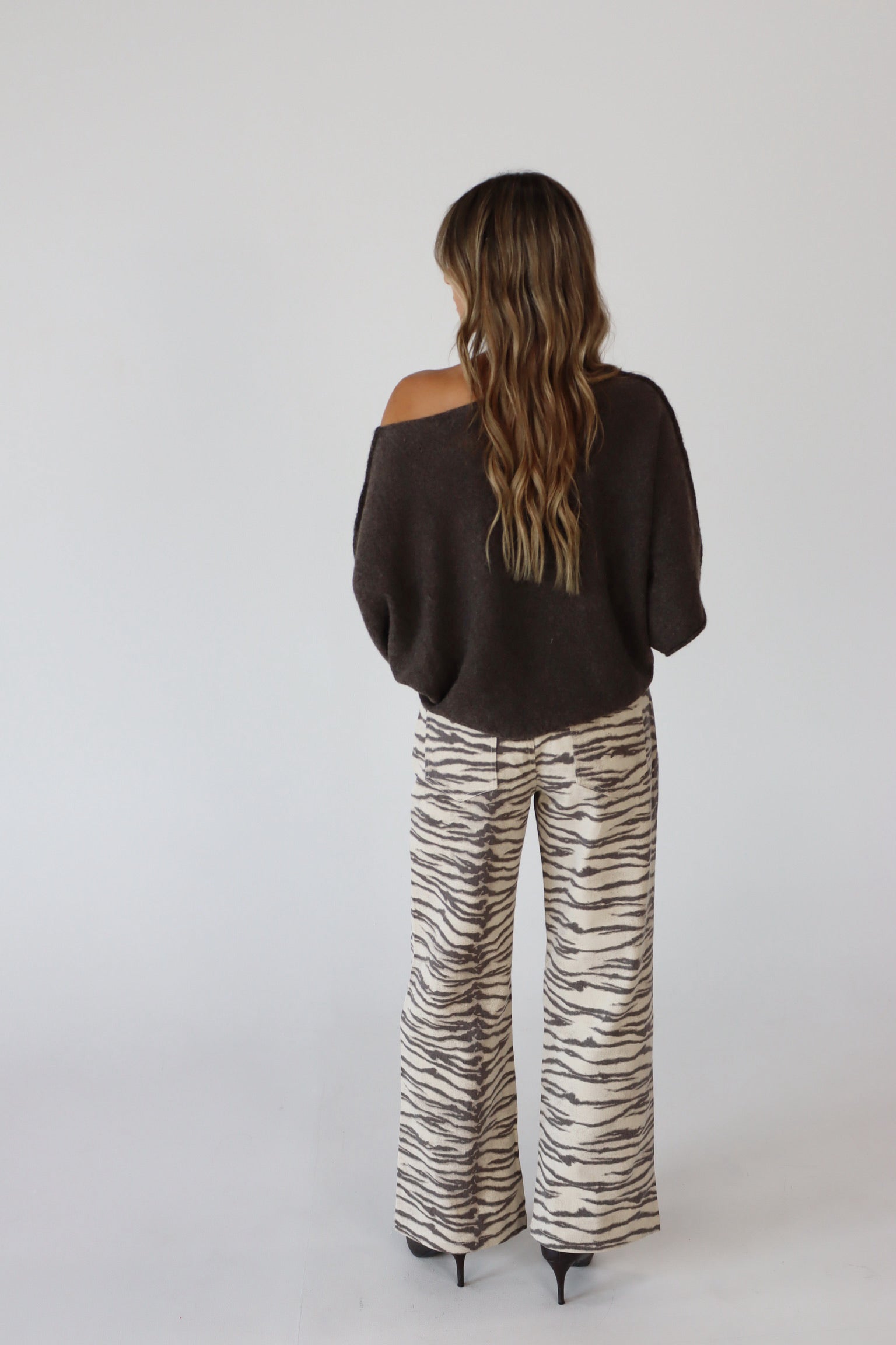 Tiger Print Barrel Jean