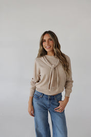 Tied Up Beige Sweater