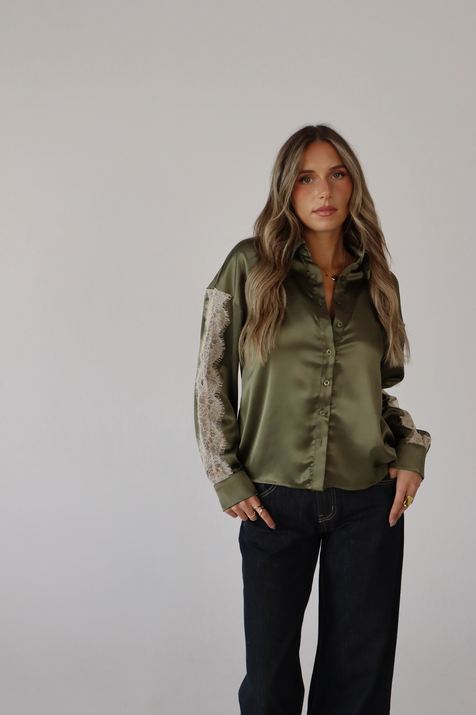 Nevaeh Olive Satin Short Set