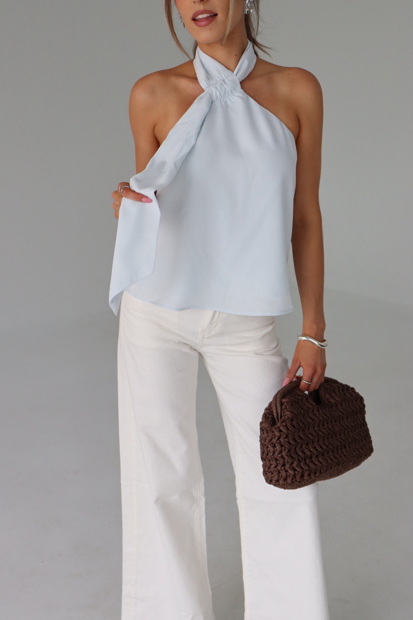 Veia Ice Blue Halter Top