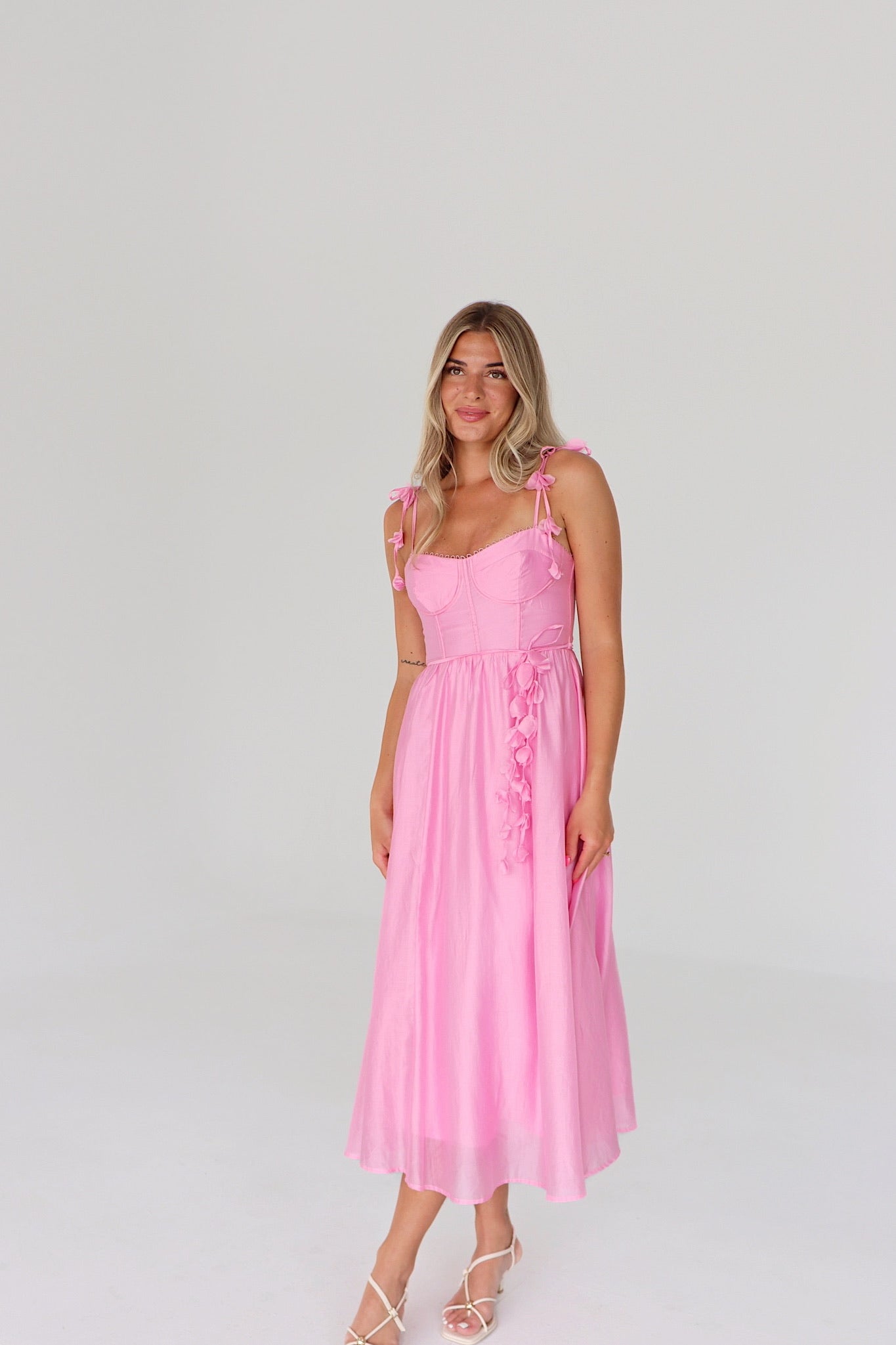 Aurora Floral Applique Midi Dress