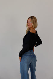 Georgie Lace Hem Long Sleeve Top