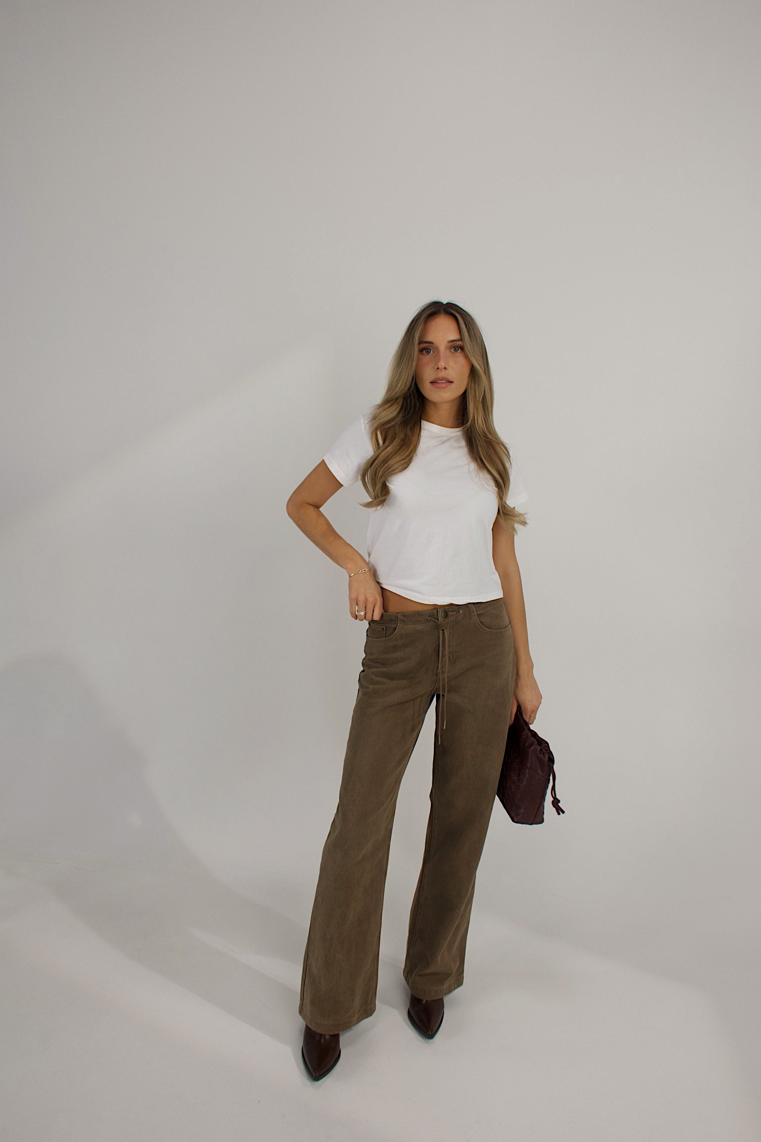 Nia Drawstring Jean In Brown
