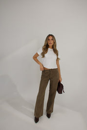 Nia Drawstring Jean In Brown