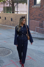 Midnight Utility Denim Jumpsuit