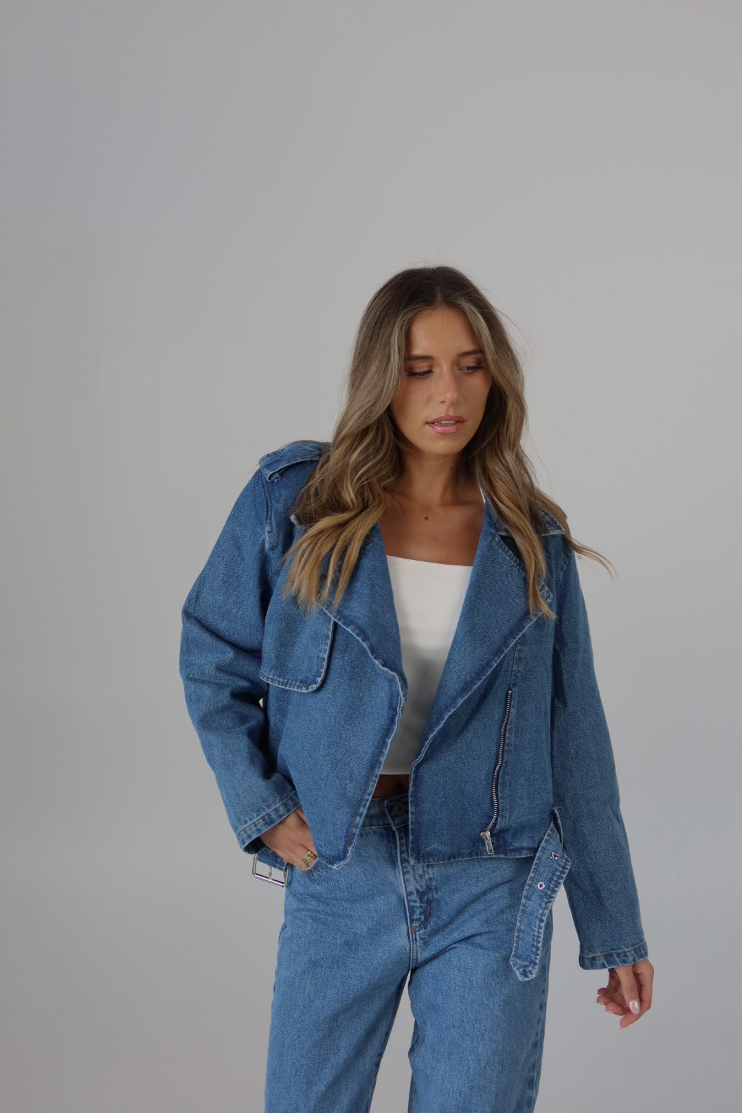 Zayla Zip-Up Denim Jacket