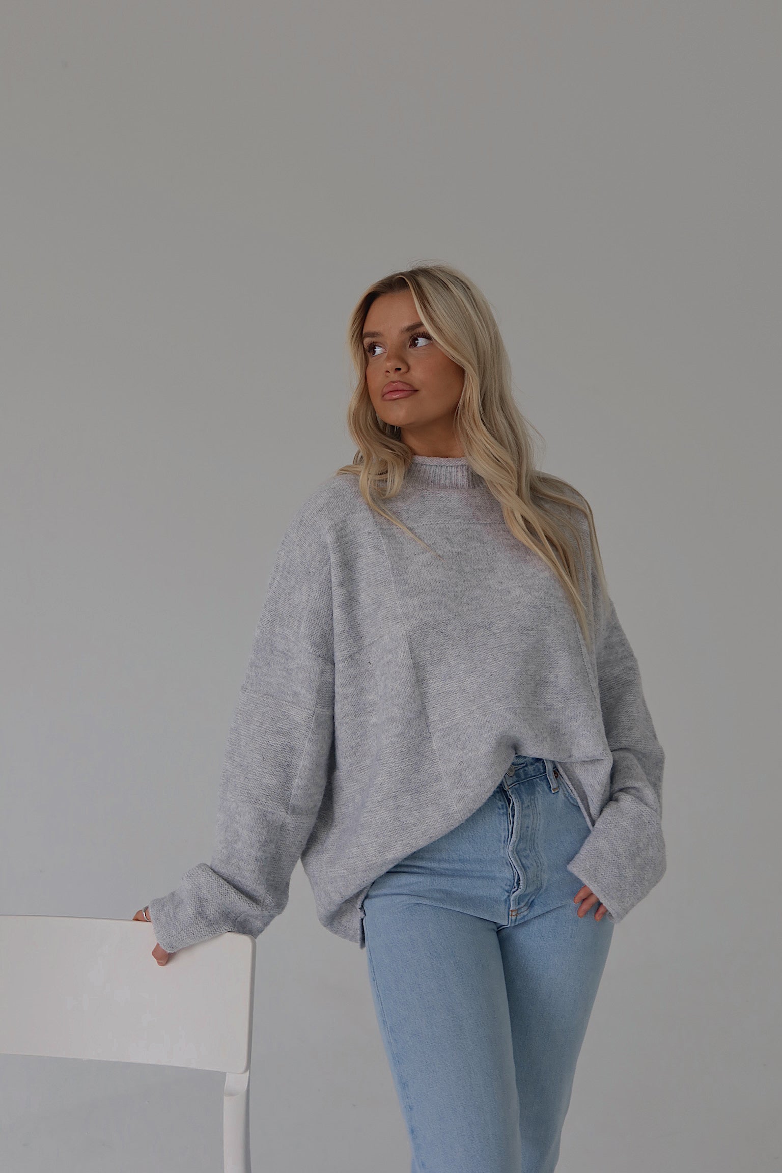 Ryleigh Grey Mock Neck Sweater