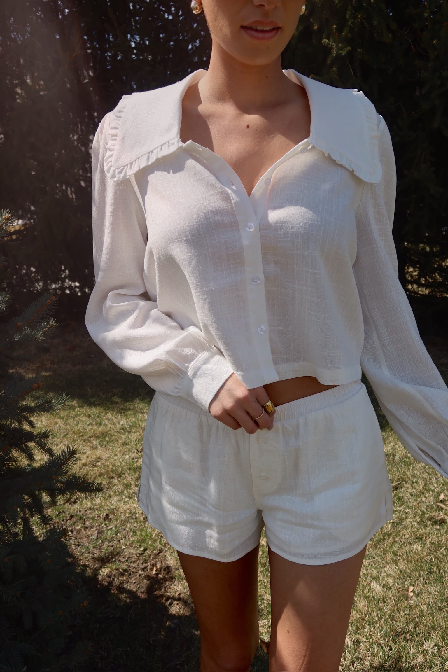 Womens Marlene Dam Italy Vest Khaki Linen with Leather Trim