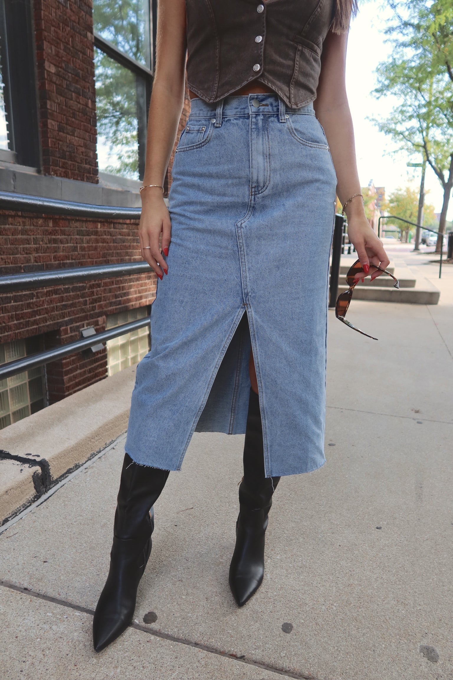 Josey Denim Midi Skirt