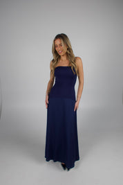 Midnight Satin Maxi Dress