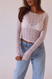 Olivia Lace Sheer Long Sleeve Top